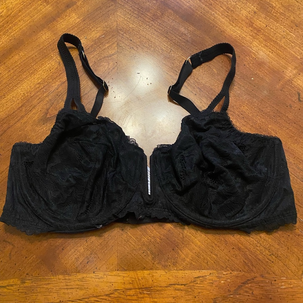 Auden unlined balconette coverage underwire bra size 36 DD black lace